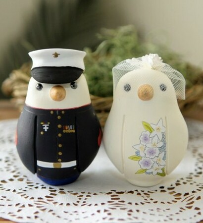 cake topper, love and penguin