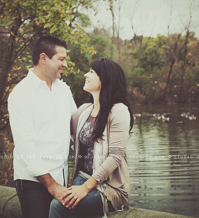 at the park, couple and laughing