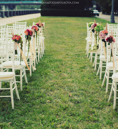 decoration, flowers and chairs