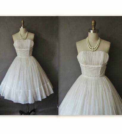 pearls, vintage and dress
