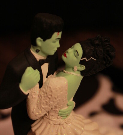 frankenbride, bride and cake