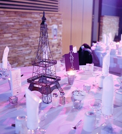 paris, wedding decoration and purple