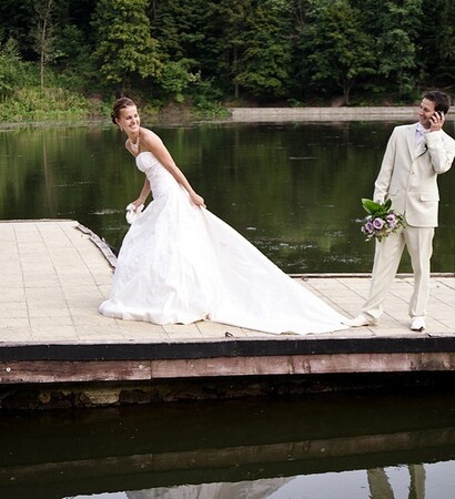 couple, lake and hair