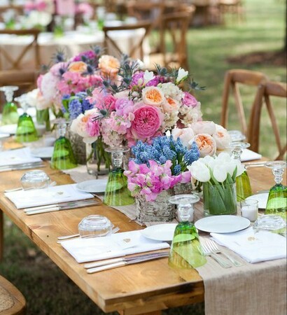 centrepieces, flowers and Tables