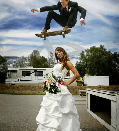 skate, bride and love