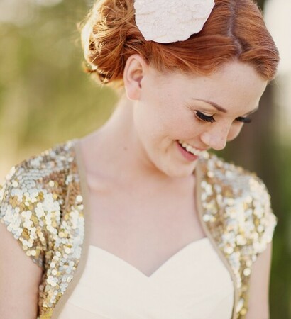 hair piece, sequin and lace