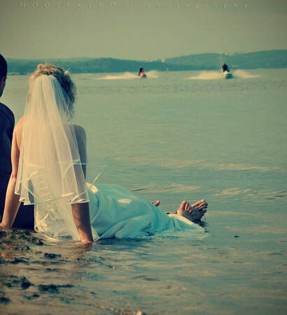 girl, boy and sea