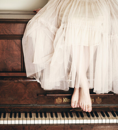 music, piano and white. dress