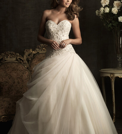 dress, gown and bride