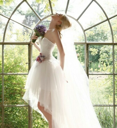 dress, floral and bride