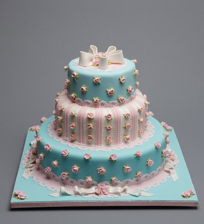 piece montee, cake and rose