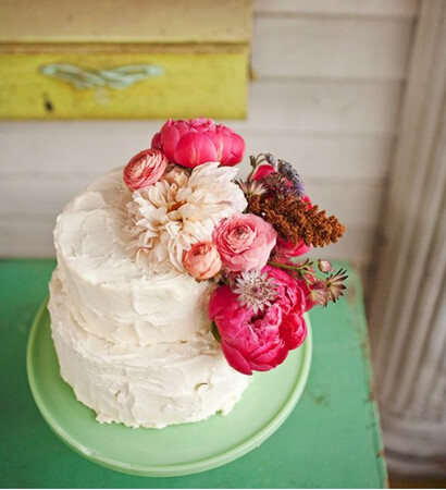 wedding cake, pink and color