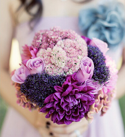 purple, rose and blush