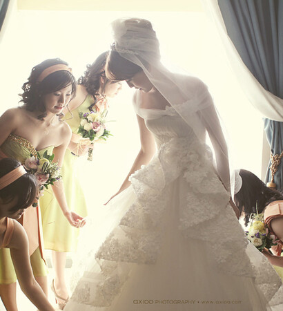 gown, flower and bride