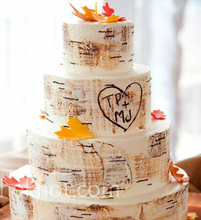 rustic, cake and leaves