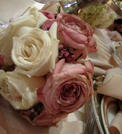 pink and white, romantic and table