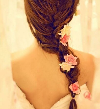 floral, white and hair