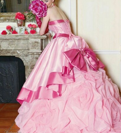 dress, pink and flower