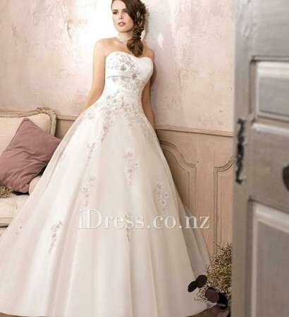 lace, applique empire and strapless