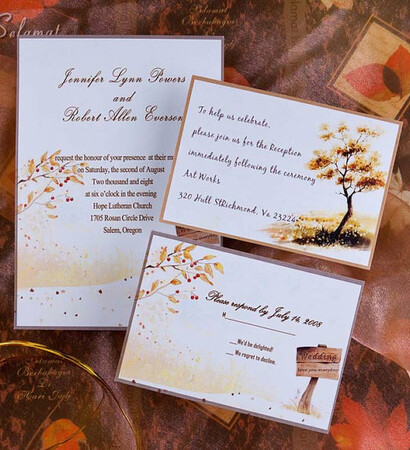 tree wedding, fall and yellow