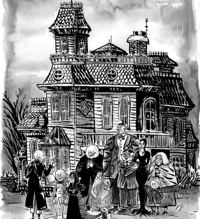 cartoon, wednesday and house