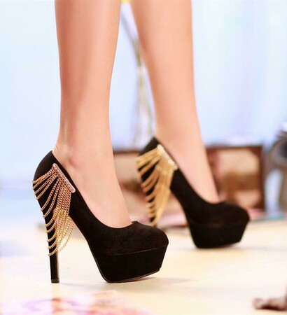 shoes, ultra high and high heels