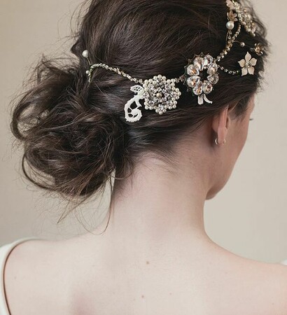 wedding hair, headpiece and vintage