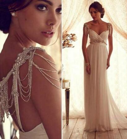 white, pearl and dress