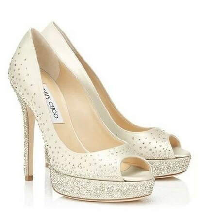 wedding shoes and jimmy choo peep toe