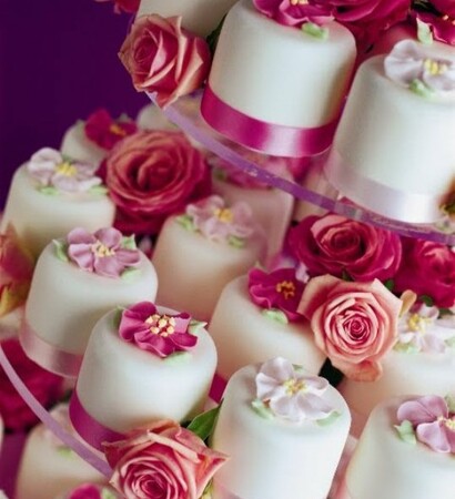 satin, cake and roses