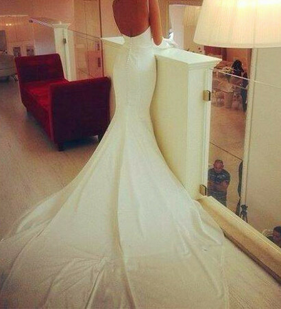 wedding dress, low back and white