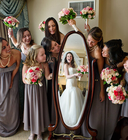 bride, emin kuliyev and bridesmaids