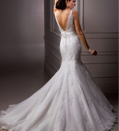 bridal dress, mermaid style dress and long