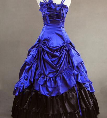 satin dress, blue dress and evening dress