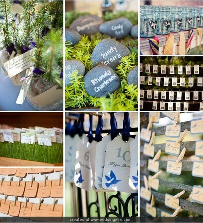 Place cards, wedding board and inspiration board