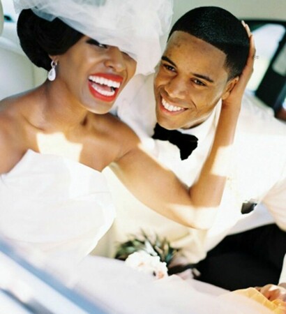glam, bride and red lips