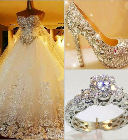 crystals, jewel and chiffon