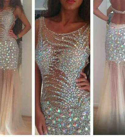 pretty, prom dress and crystals