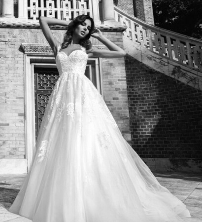 wedding dress, dress and woman
