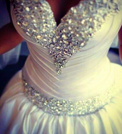 natural waist, jewel and wedding dress