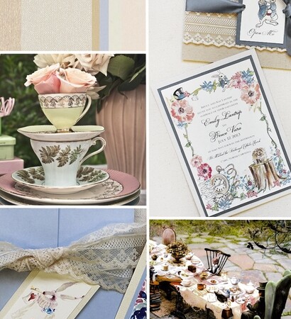 teacup, alice in wonderland and invitation
