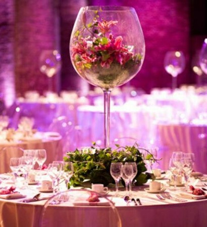 food, garden decoration and reception hall