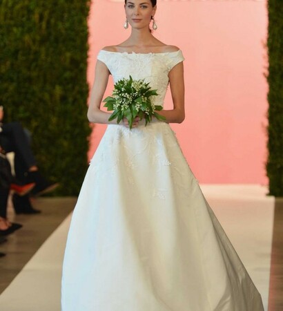 white, Carolina Herrera and wedding dress