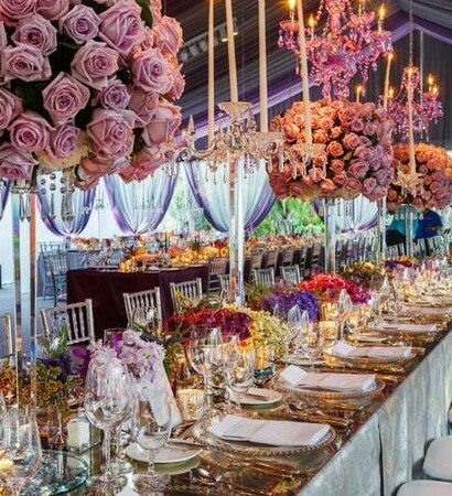 reception, roses and candles