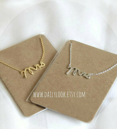 mrs necklace, mrs and wedding gift