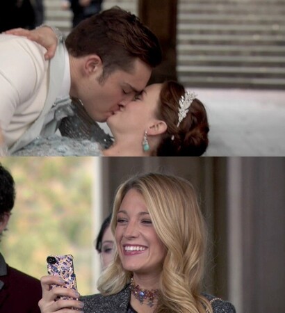 wedding kiss, happy and blair waldorf