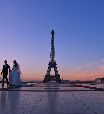 together, husband and sunset