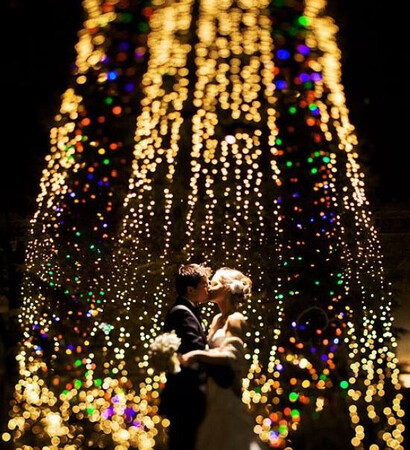 lights, winter and couple