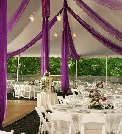 reception hall, garden decoration and food