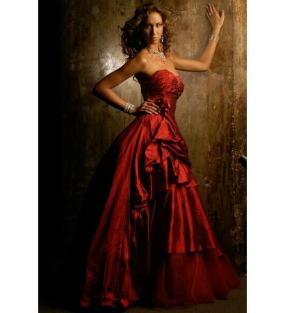 red, bridal dress and wedding gown